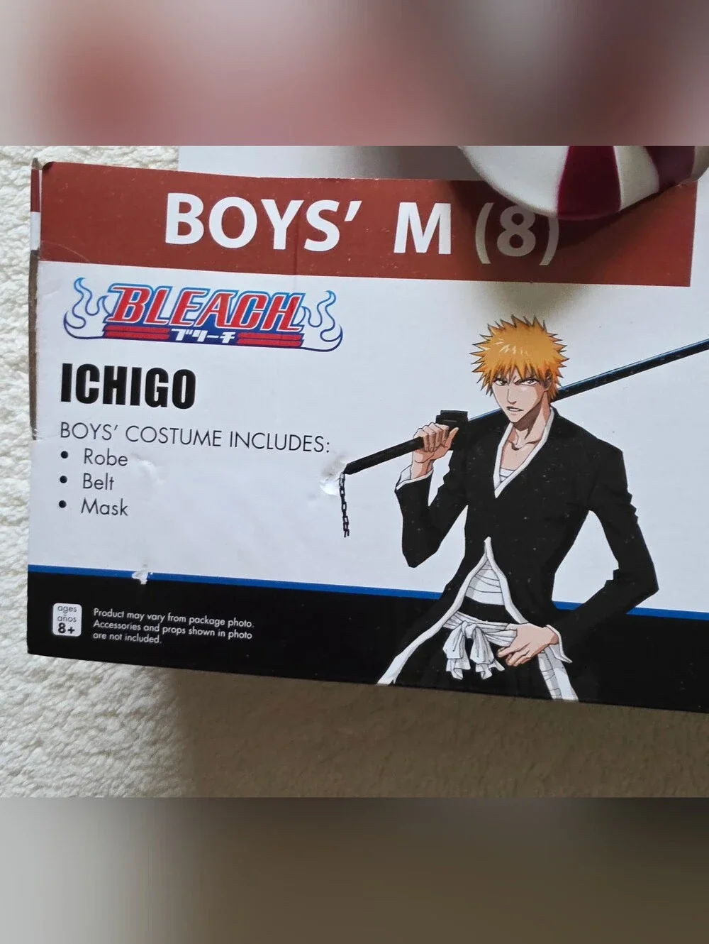 New Bleach Ichigo Halloween costume Iconic mask and robe complete outfit size 8 - Picture 5 of 6